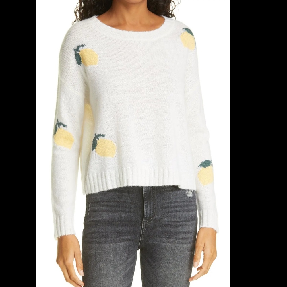Rails Lemon Print Cotton & Cashmere Sweater